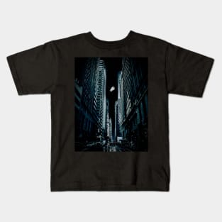 Spaceman Floating over Big City Kids T-Shirt